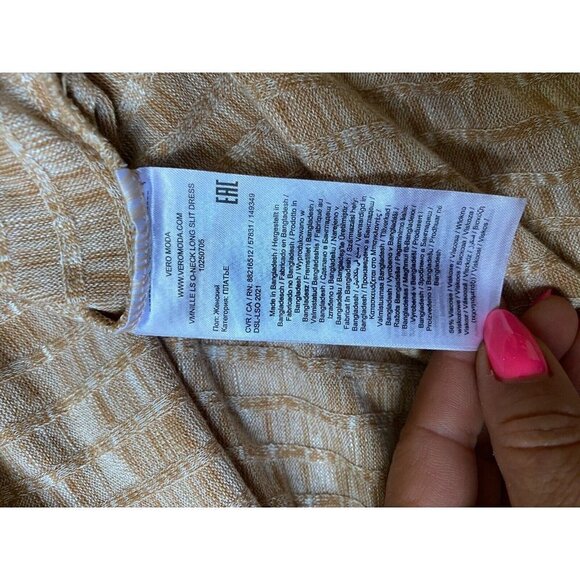 Vero Moda BNWOT women sz Large "Nille" ribbed long sleeve dress split sides - Picture 7 of 8